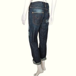 MELTIN POT "Rose" Style Dark Rinse Distressed Bleach/Paint Splatter Boyfriend 28